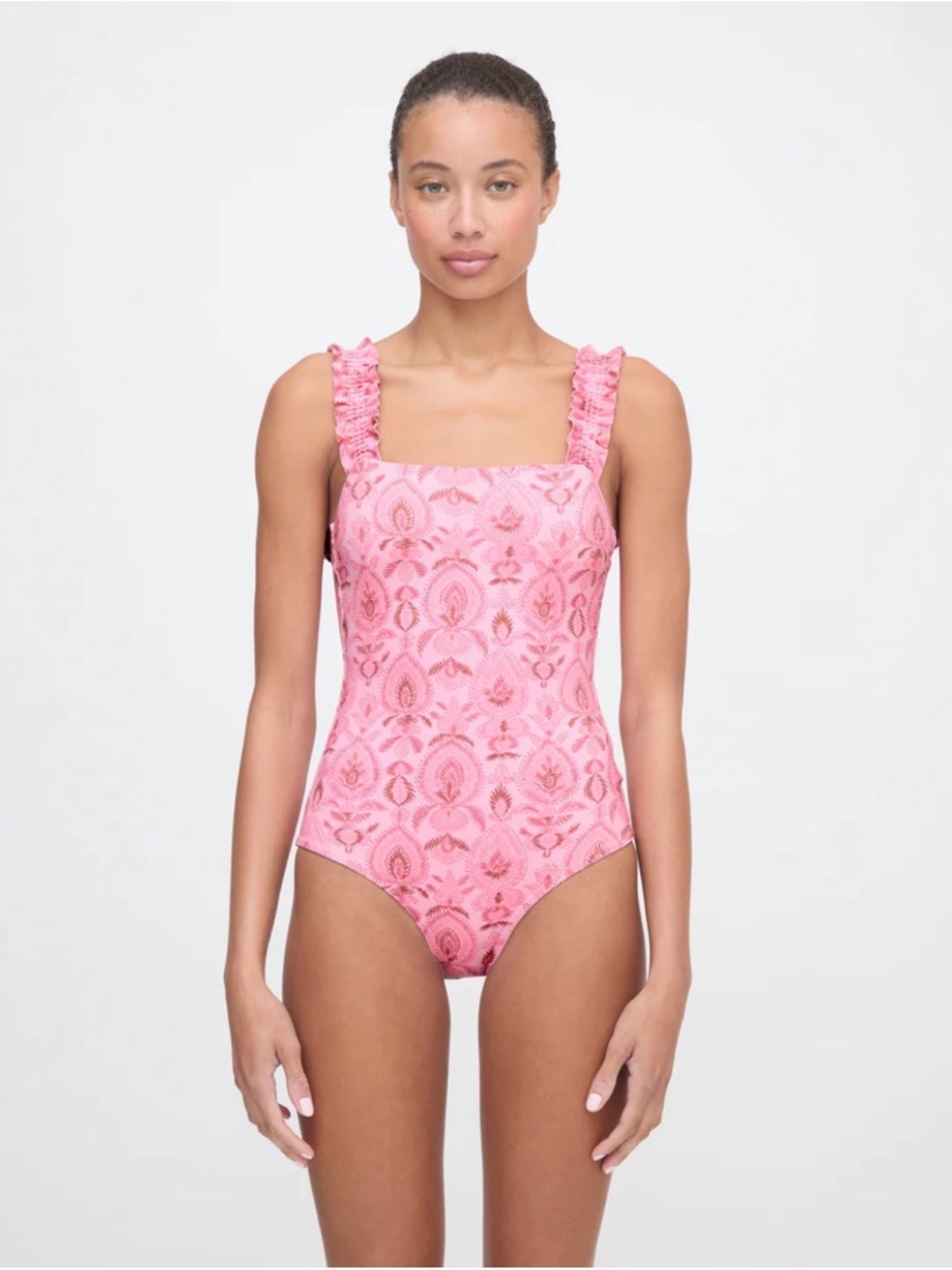 ISO - TEAGAN SWIMSUIT IN PINK PALM IKAT XXL Hill House Home